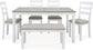 Stonehollow Dining Table with 4 Chairs and a Bench Ashley Furniture