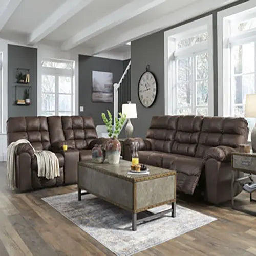 Derwin Sofa and Loveseat with Console Ashley Furniture