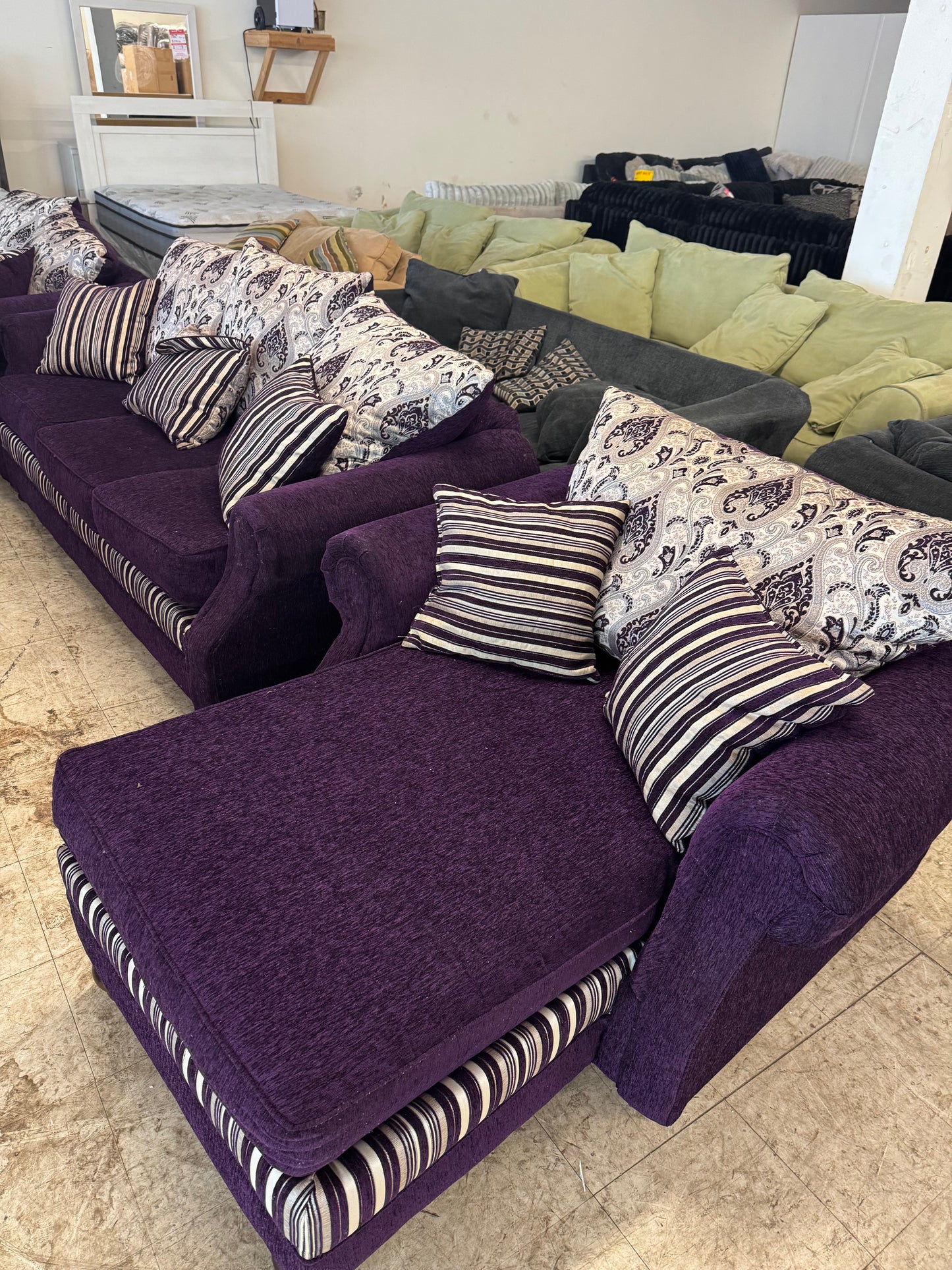 Purple Three Piece Living Room Group Hughes Furniture