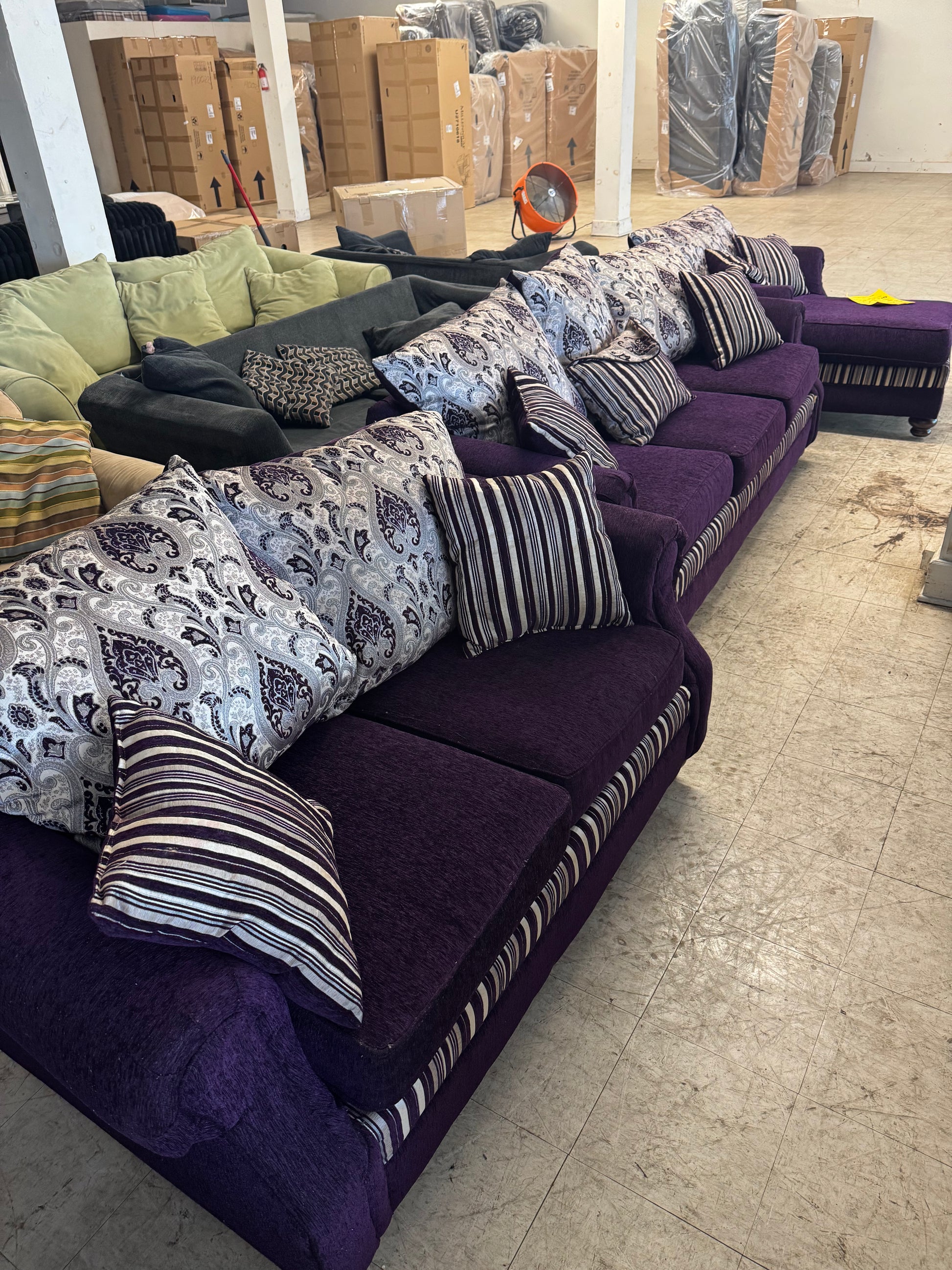 Purple Three Piece Living Room Group Hughes Furniture