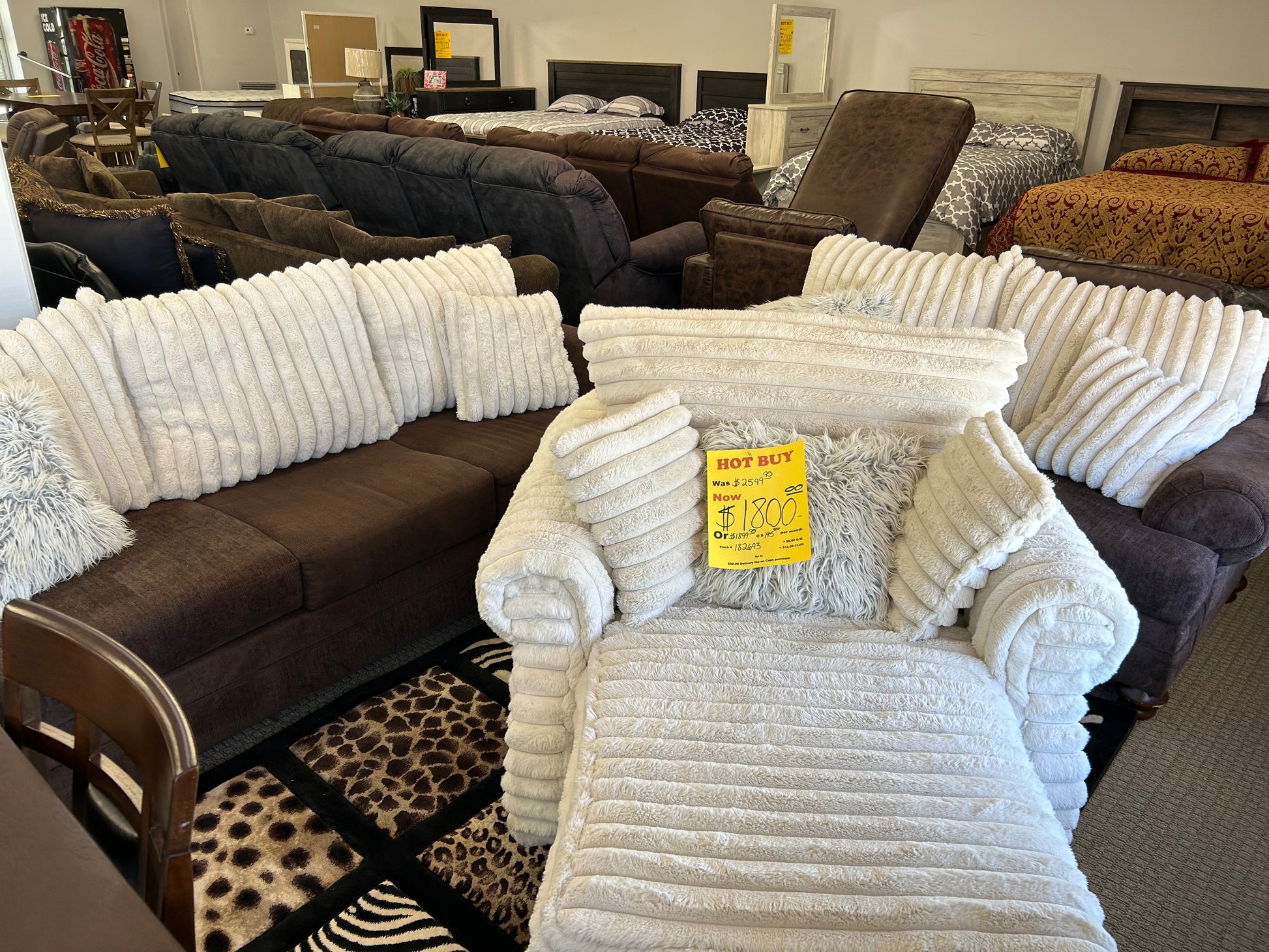 White and brown used three piece Classic Furniture MFG
