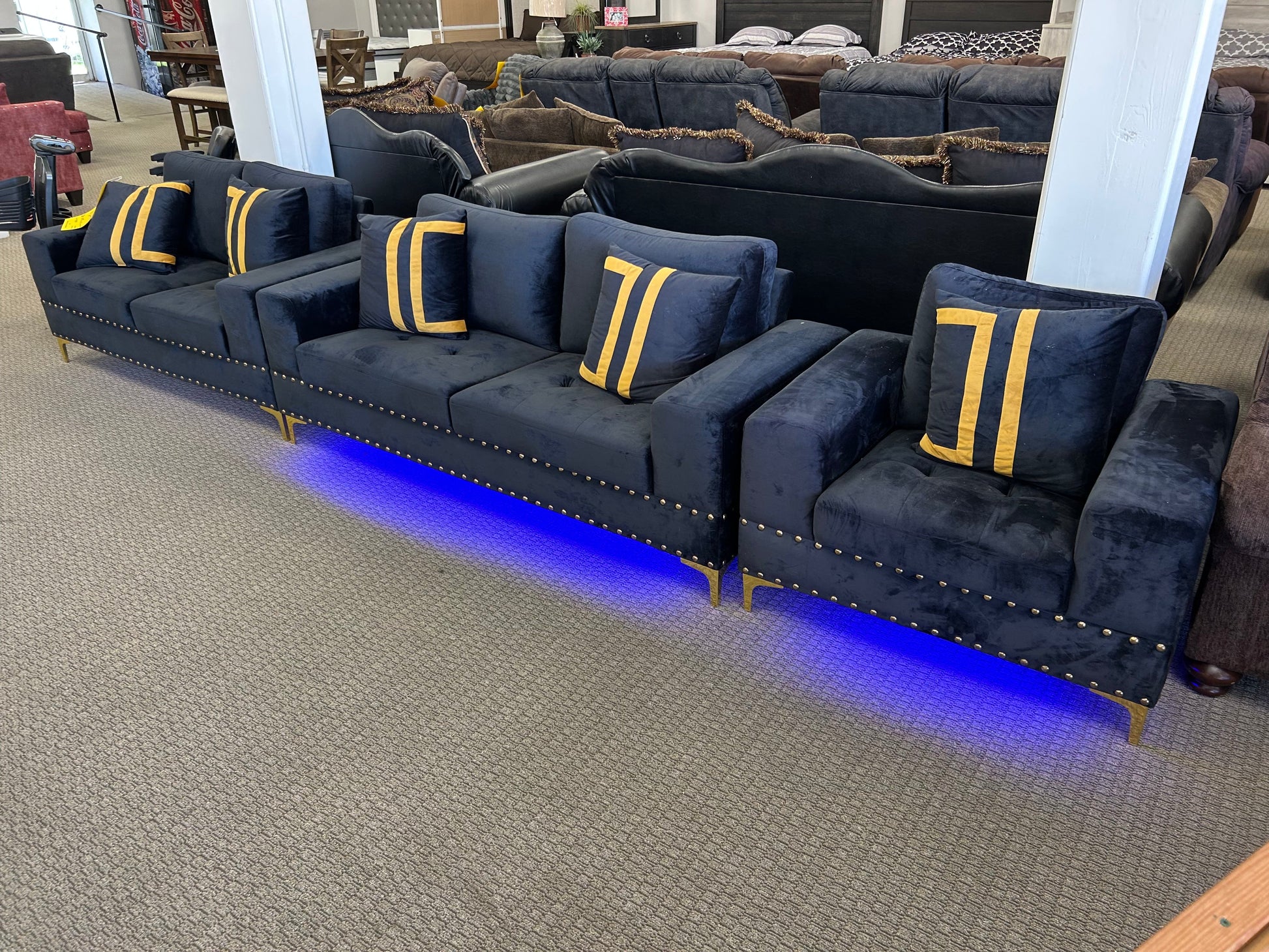Three piece used living room set! GLOBAL FURNITURE