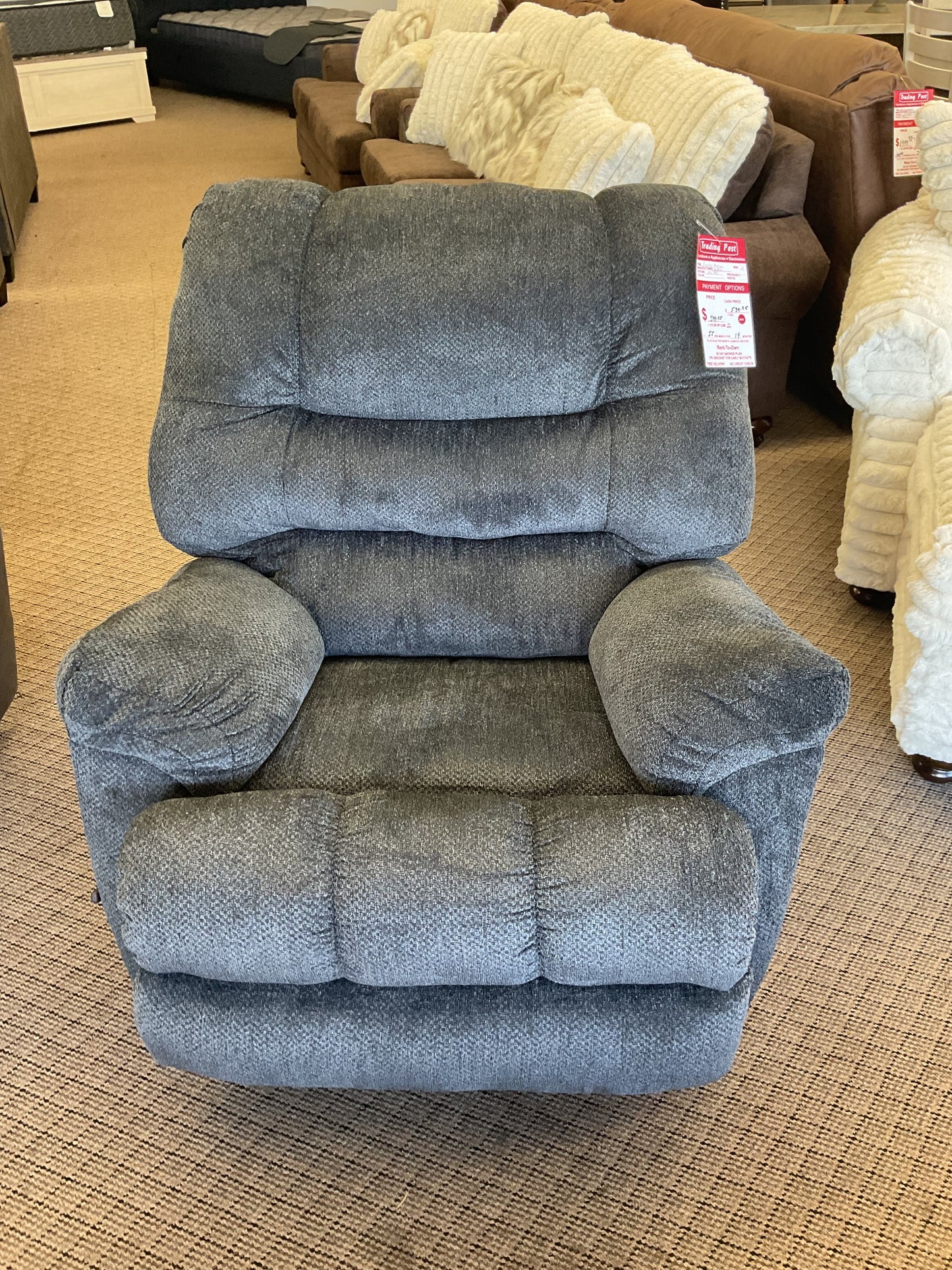 Dawson Denim Recliner Hughes Collection