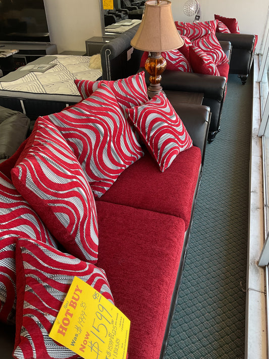 Red and Black New Three Piece Classic Furniture MFG