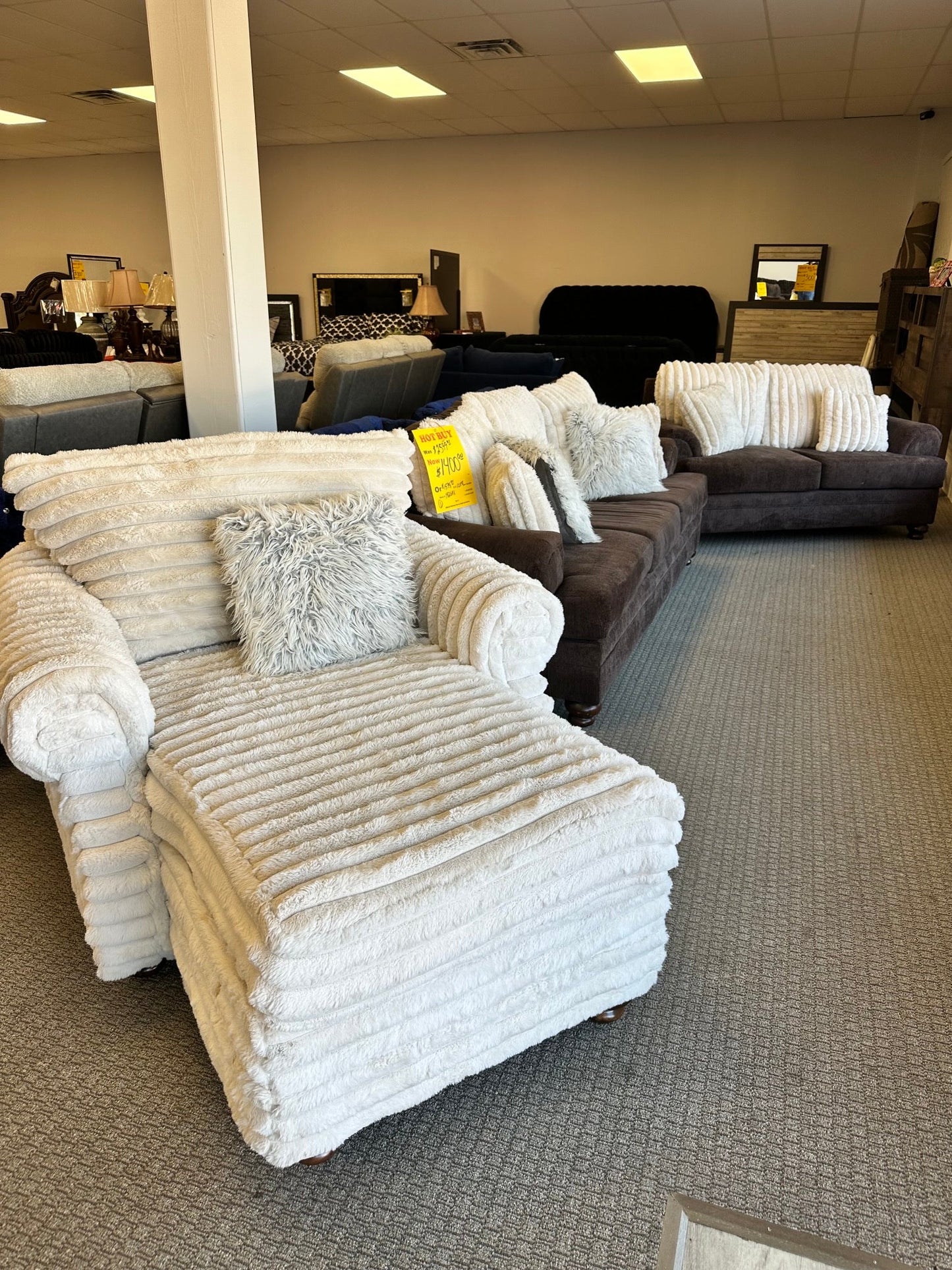 White and brown used three piece Classic Furniture MFG