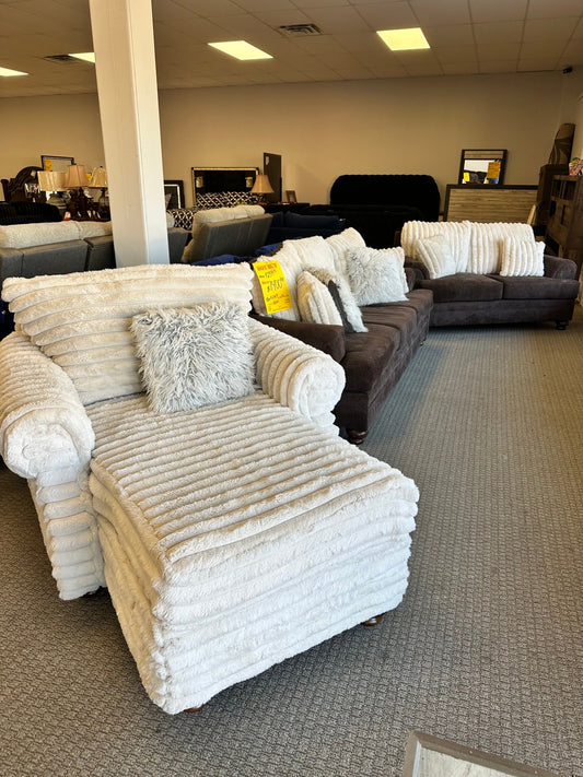 White and brown used three piece Classic Furniture MFG