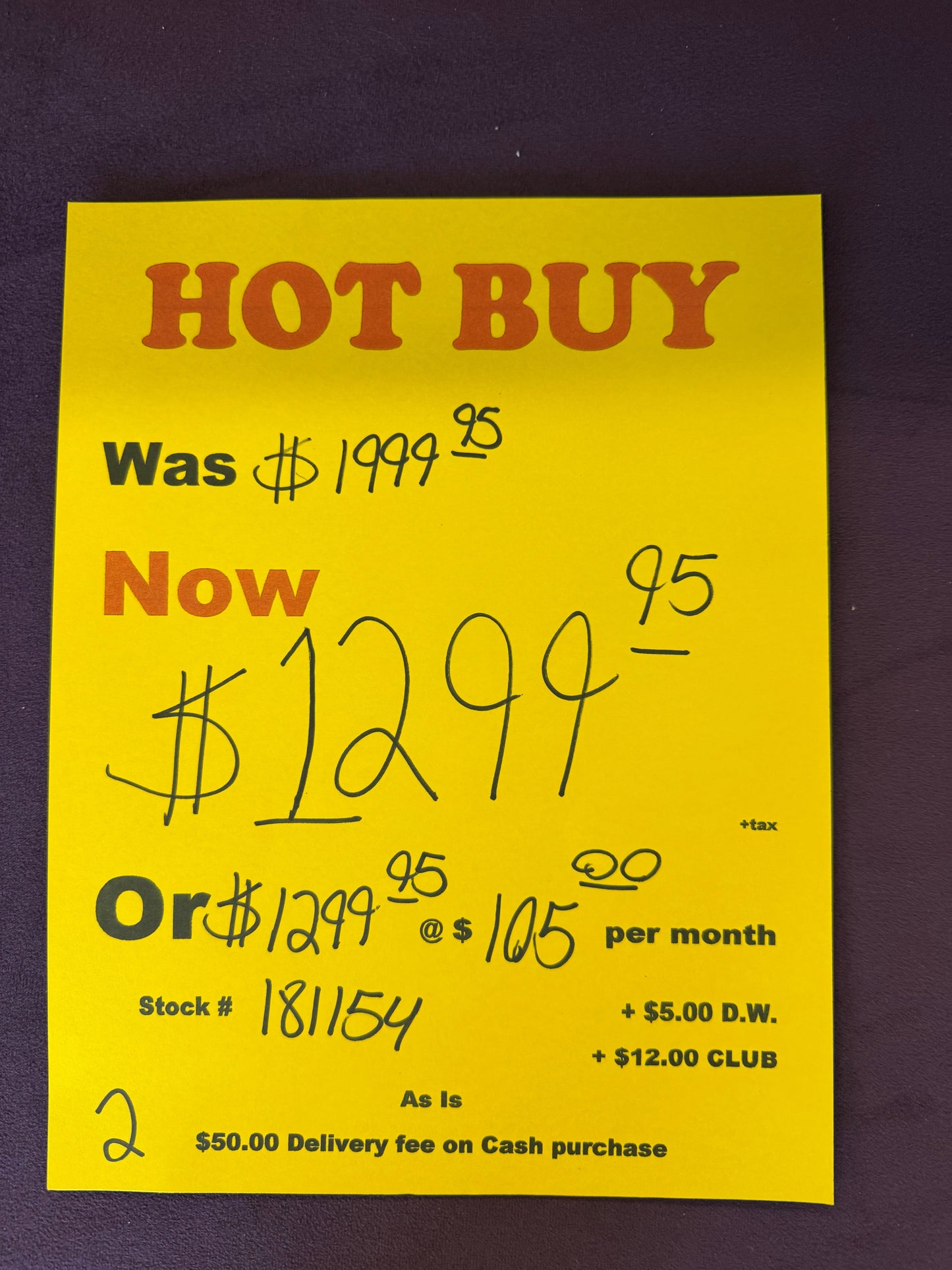 Purple Three Piece Used Hughes Furniture