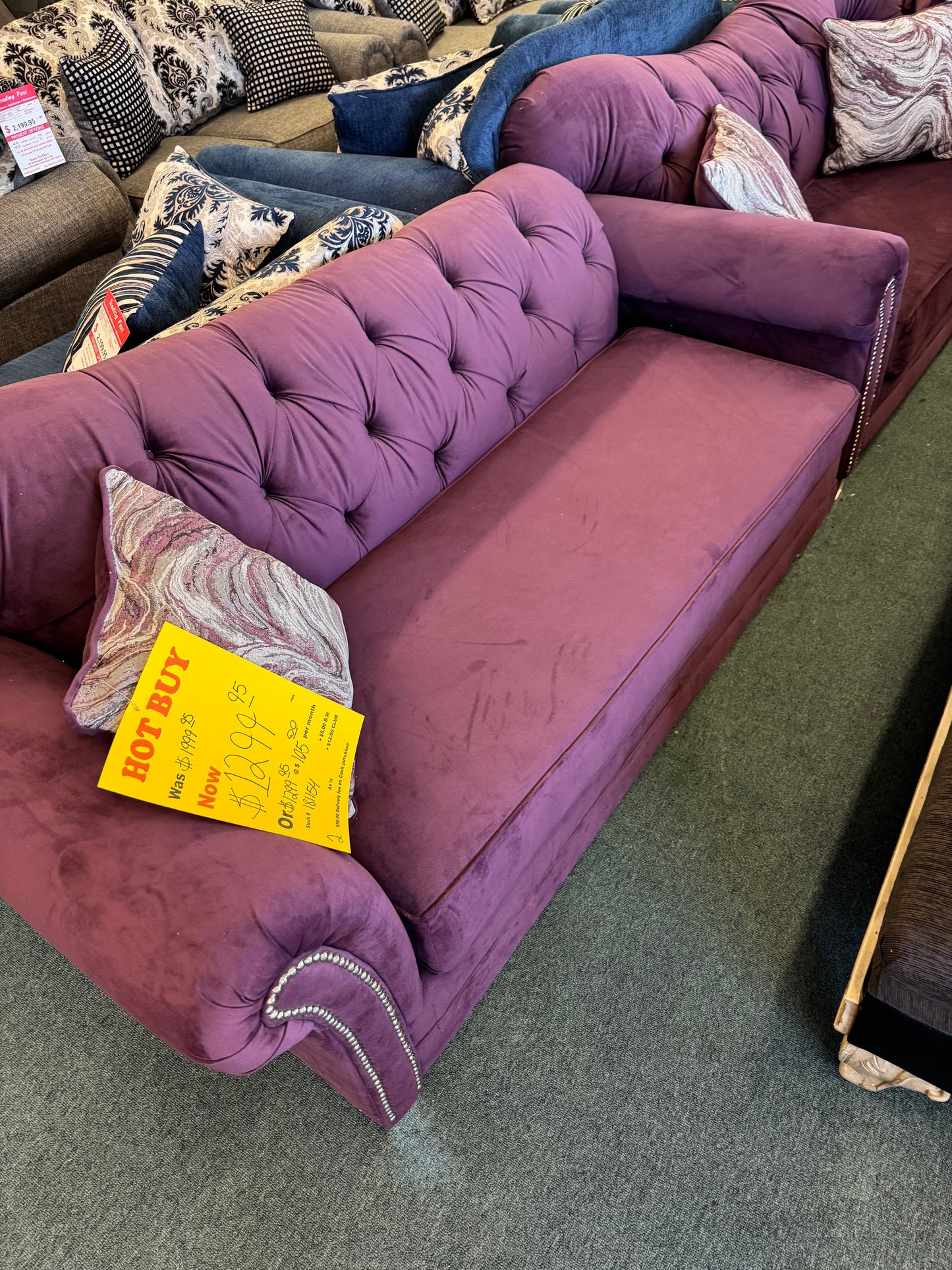 Purple Three Piece Used Hughes Furniture