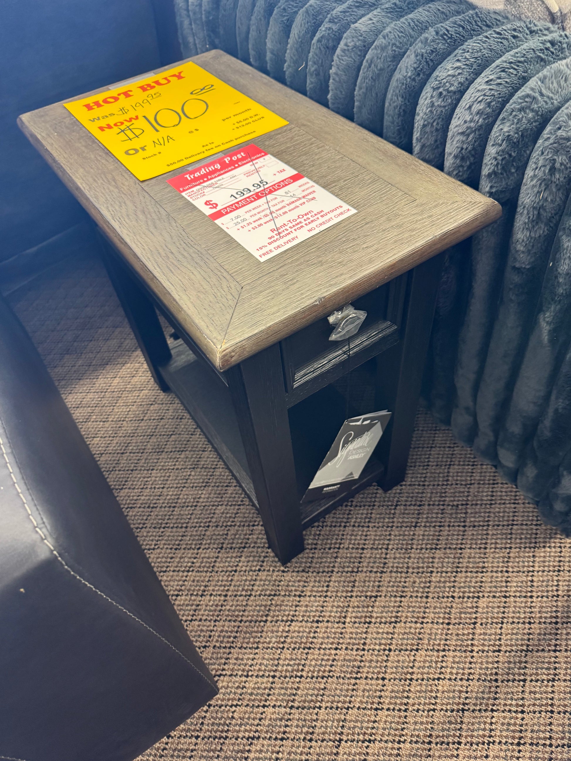 New End Table with Chargers Trading Post