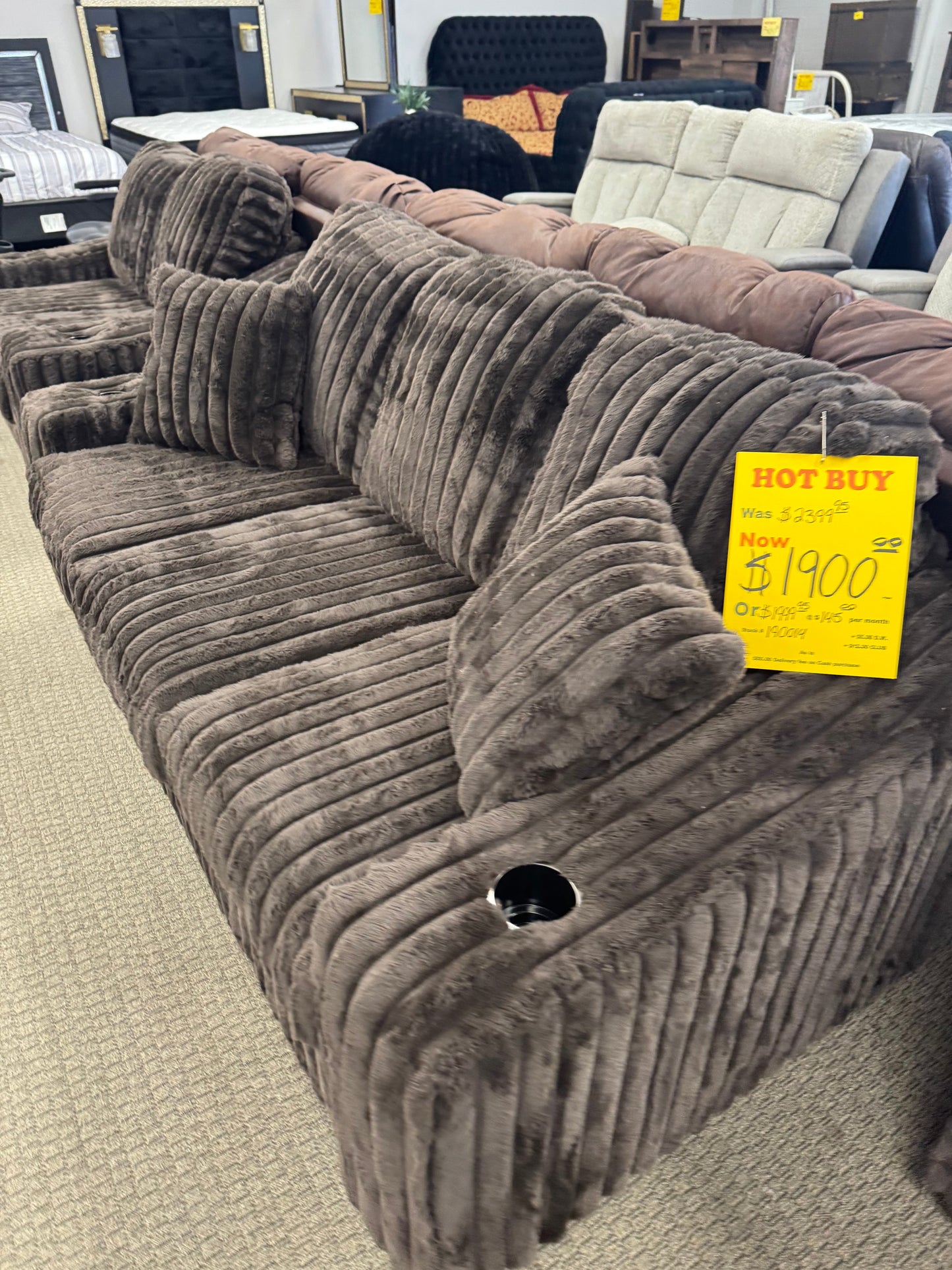 Used 3 Piece Brown Cuddle Trading Post