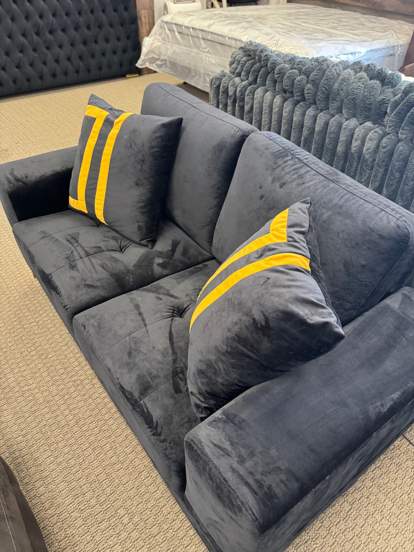 Used Black Velvet Three Piece Trading Post