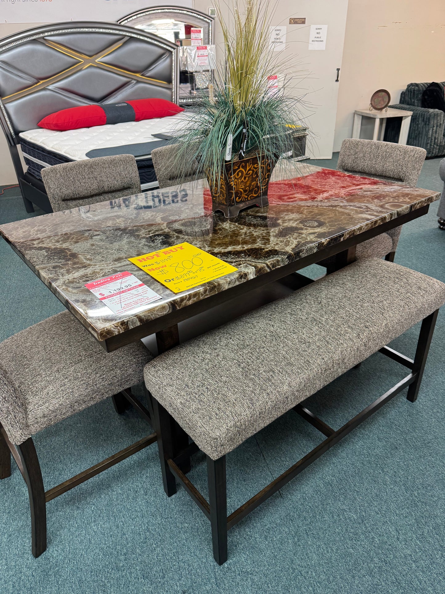 New Brown 4 Chair with a Bench Dinette Trading Post