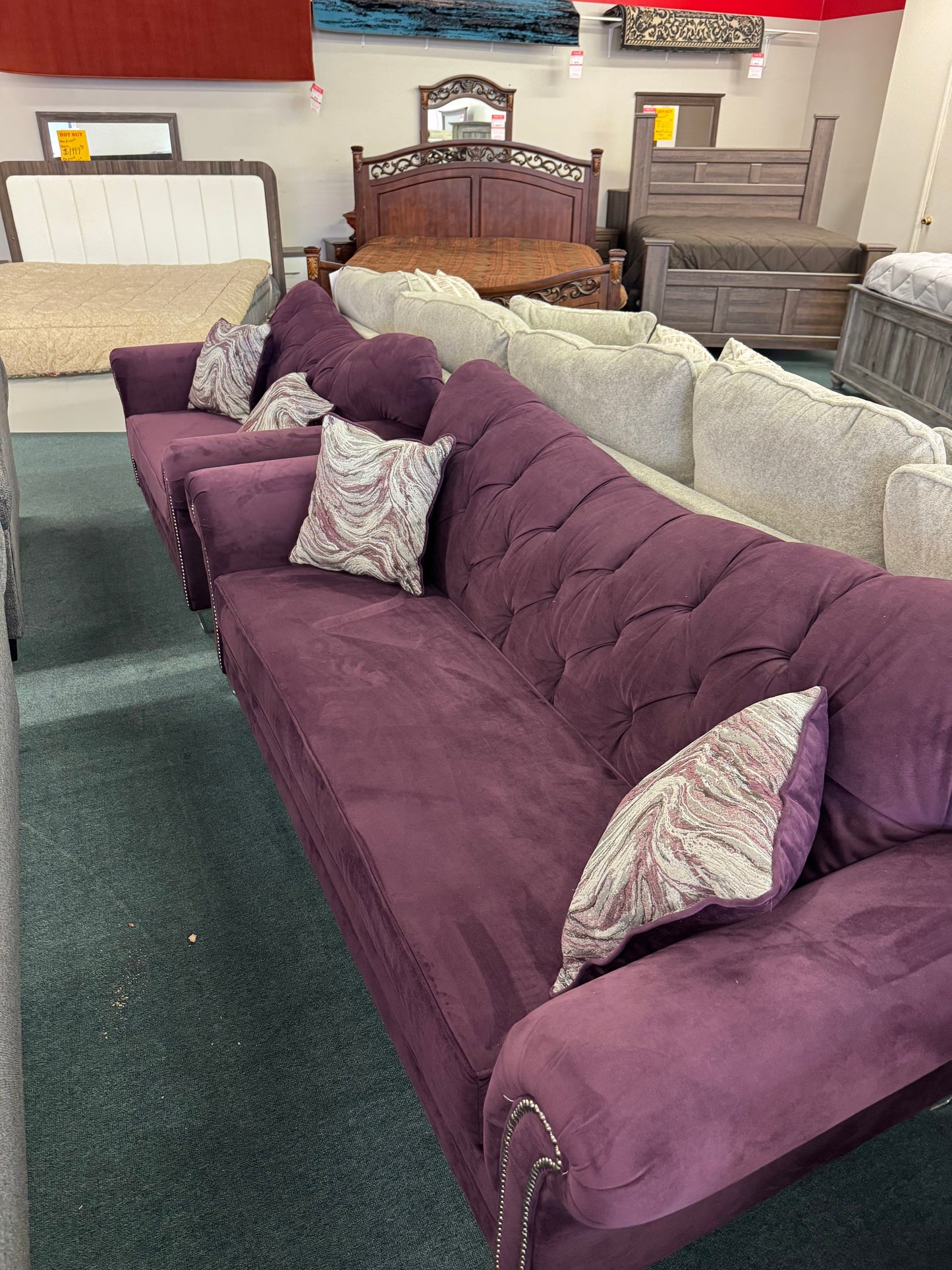 Used Purple Three Piece Living Room Set Trading Post
