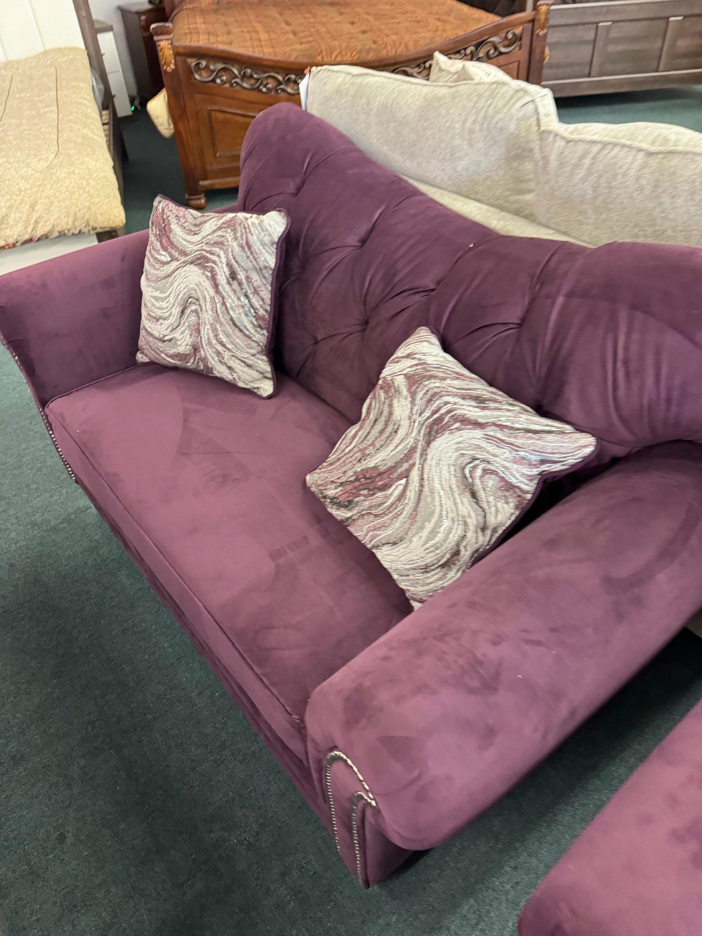 Used Purple Three Piece Living Room Set Trading Post