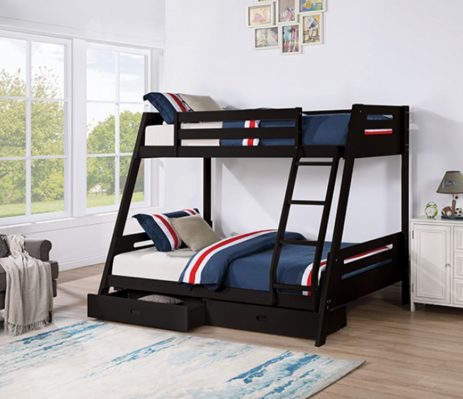Emilee Twin/Full Bunkbed Black Furniture of America