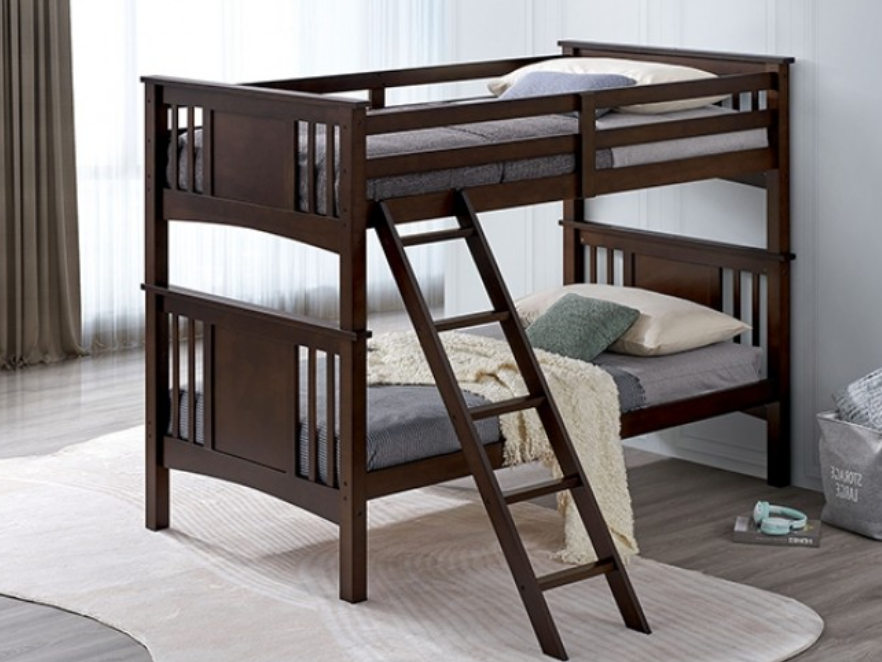 Spring Creek Twin/Twin Bunkbed Dark Walnut Furniture of America