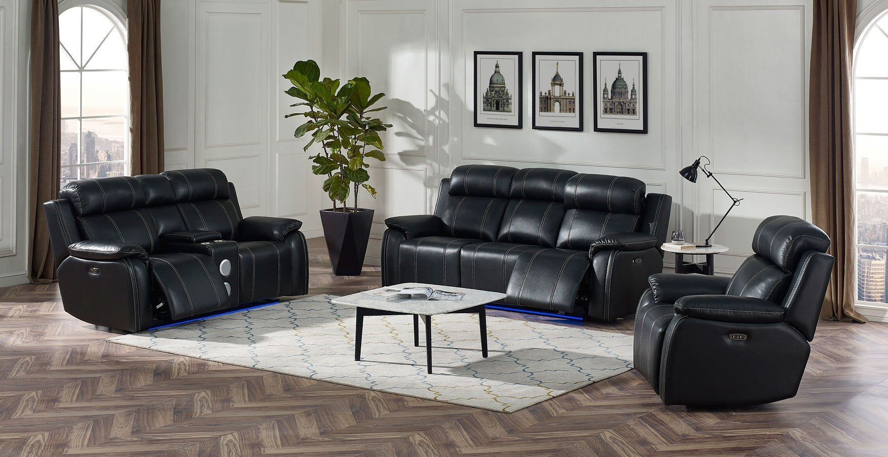 Fusion Ebony Power Living Room Group New Classic Furniture