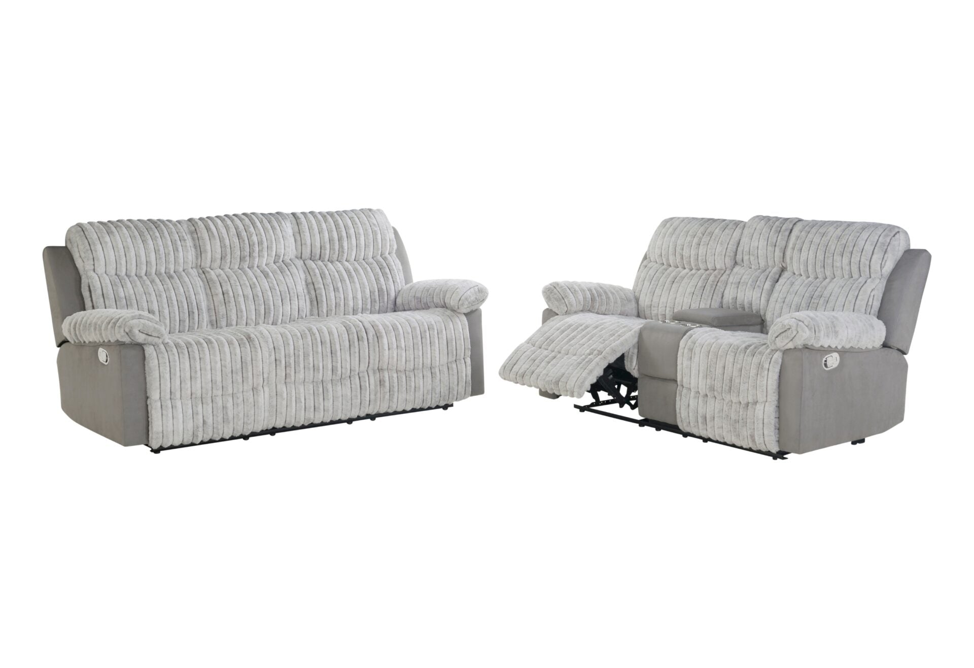U6028 Grey Reclining Sofa and Loveseat GLOBAL FURNITURE