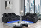 U8000 Black Power Sofa Loveseat GLOBAL FURNITURE
