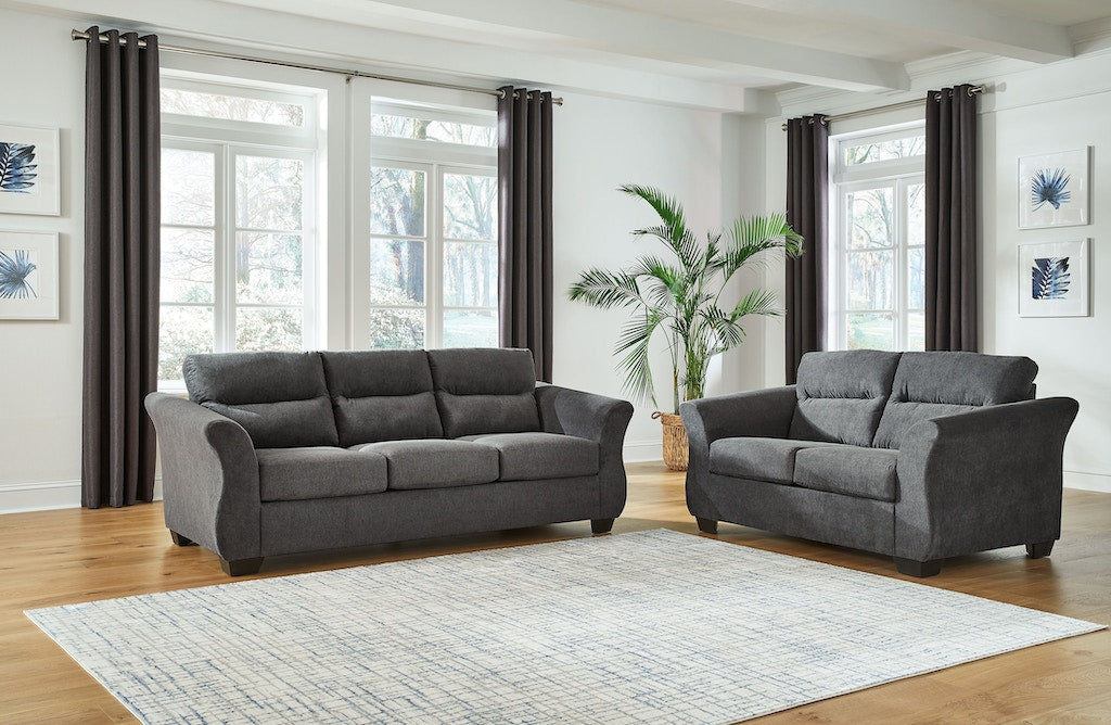 Miravel Gunmetal Sofa and Loveseat Ashley Furniture