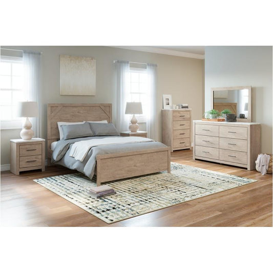 Senniberg Panel Bed with Mirrored Dresser, Chest and Nightstand Signature Design by Ashley®