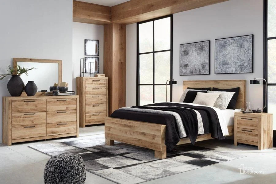 Hyanna Tan Panel Bedroom Set Ashley