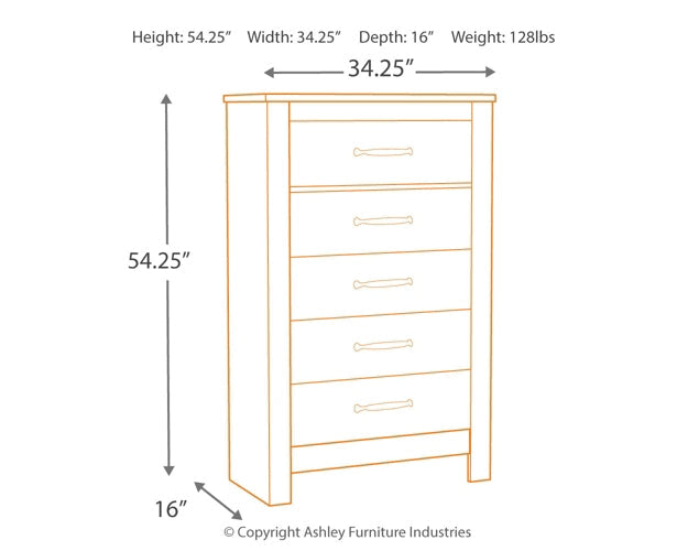 Bellaby Five Drawer Chest Signature Design by Ashley®