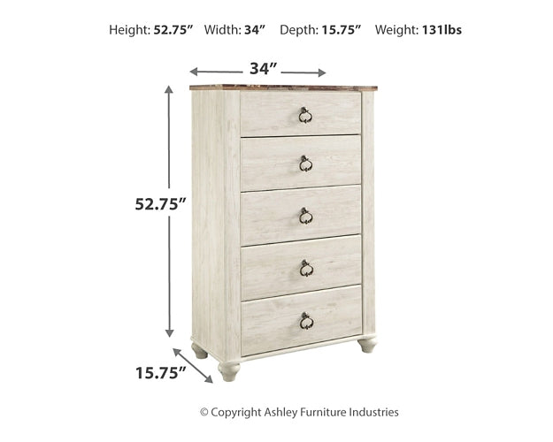 Willowton Five Drawer Chest Signature Design by Ashley®