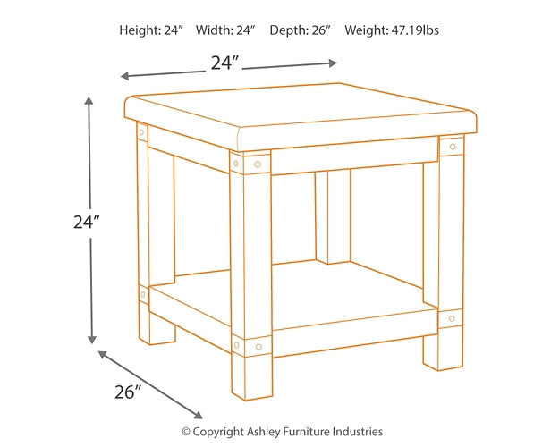 Carynhurst Rectangular End Table Signature Design by Ashley®