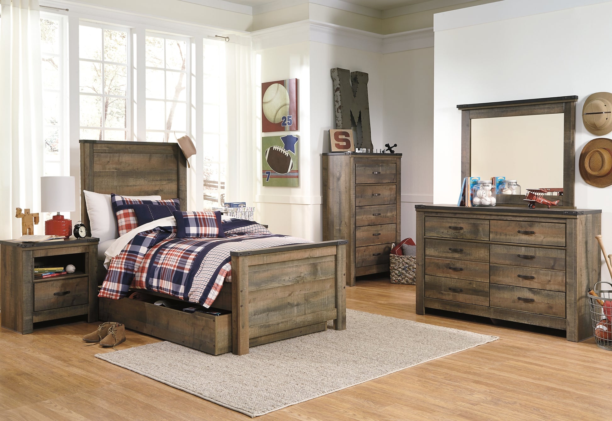 Trinell  Panel Bed With 1 Large Storage Drawer Signature Design by Ashley®