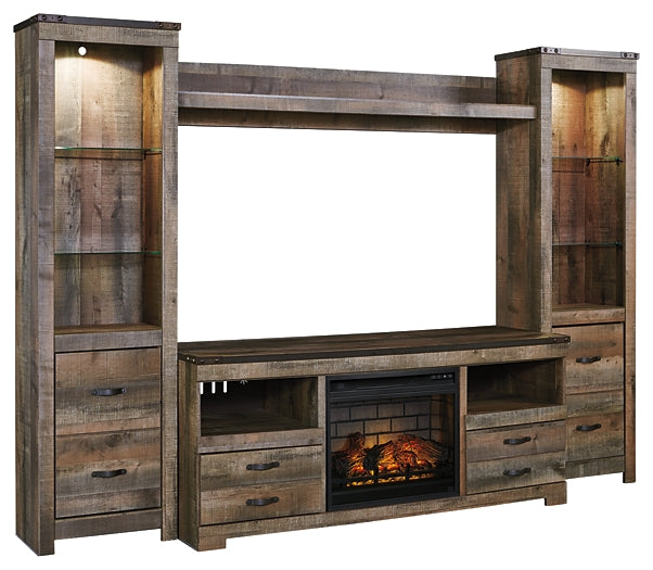 Trinell 4-Piece Entertainment Center with Electric Fireplace Signature Design by Ashley®