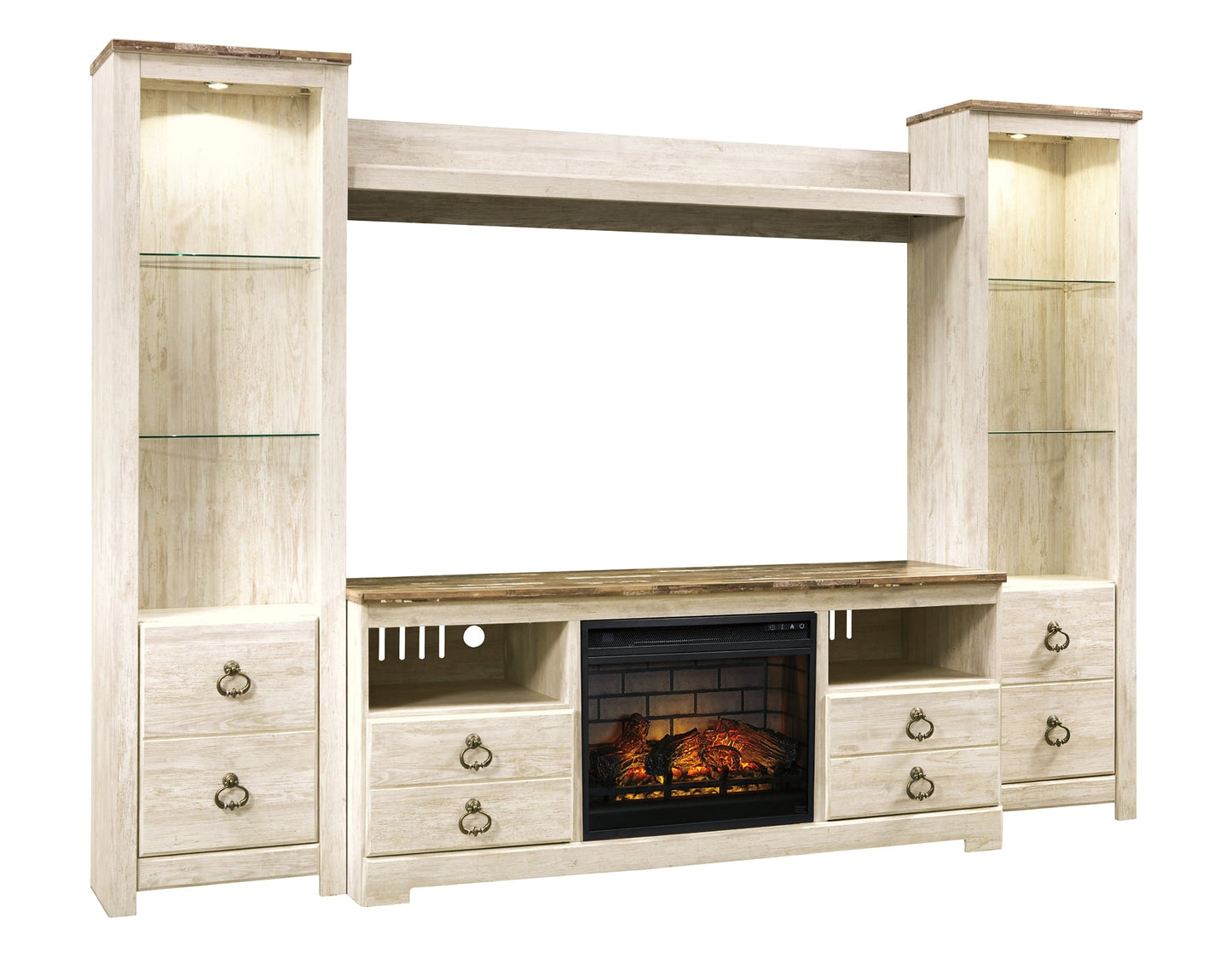 Willowton 4-Piece Entertainment Center with Electric Fireplace Signature Design by Ashley®