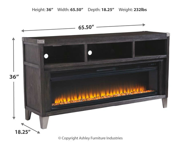 Todoe 65" TV Stand with Electric Fireplace Signature Design by Ashley®