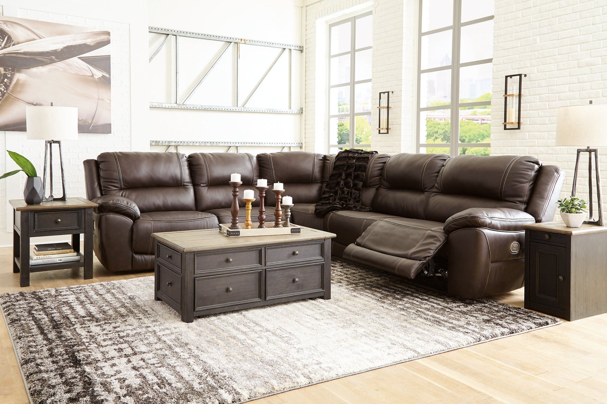 Dunleith 5-Piece Power Reclining Sectional Signature Design by Ashley®