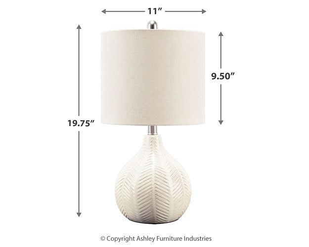 Rainermen Ceramic Table Lamp (1/CN) Signature Design by Ashley®