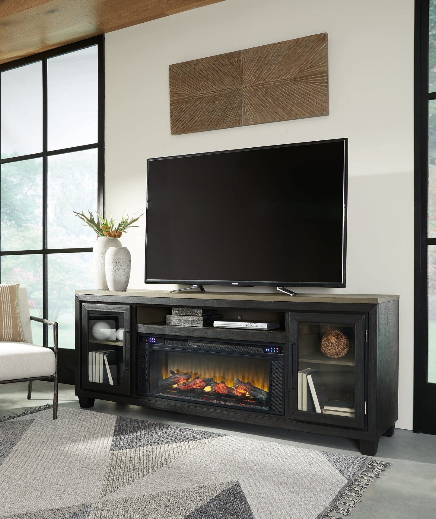 Foyland 83" TV Stand with Electric Fireplace Signature Design by Ashley®