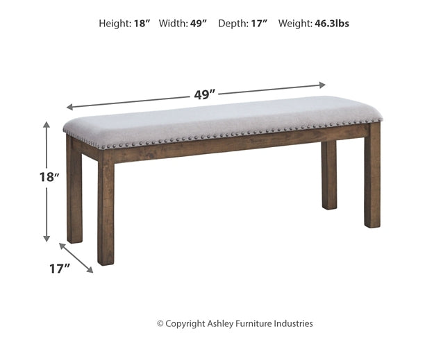 Moriville Dining Table and 4 Chairs and Bench Signature Design by Ashley®