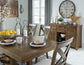 Moriville Dining Table and 4 Chairs and Bench Signature Design by Ashley®