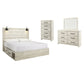 Cambeck King Panel Bed with 2 Storage Drawers with Mirrored Dresser, Chest and Nightstand Signature Design by Ashley®