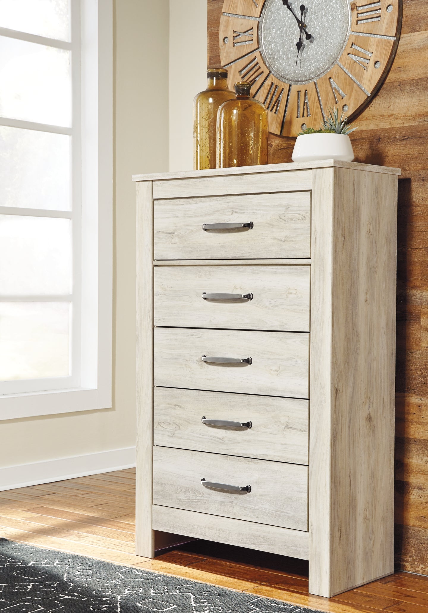 Bellaby  Panel Bed With Mirrored Dresser And Chest Signature Design by Ashley®
