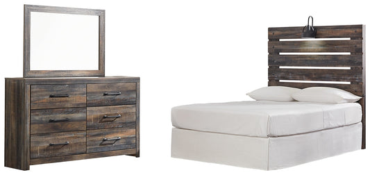 Drystan Full Panel Headboard Bed with Mirrored Dresser Signature Design by Ashley®