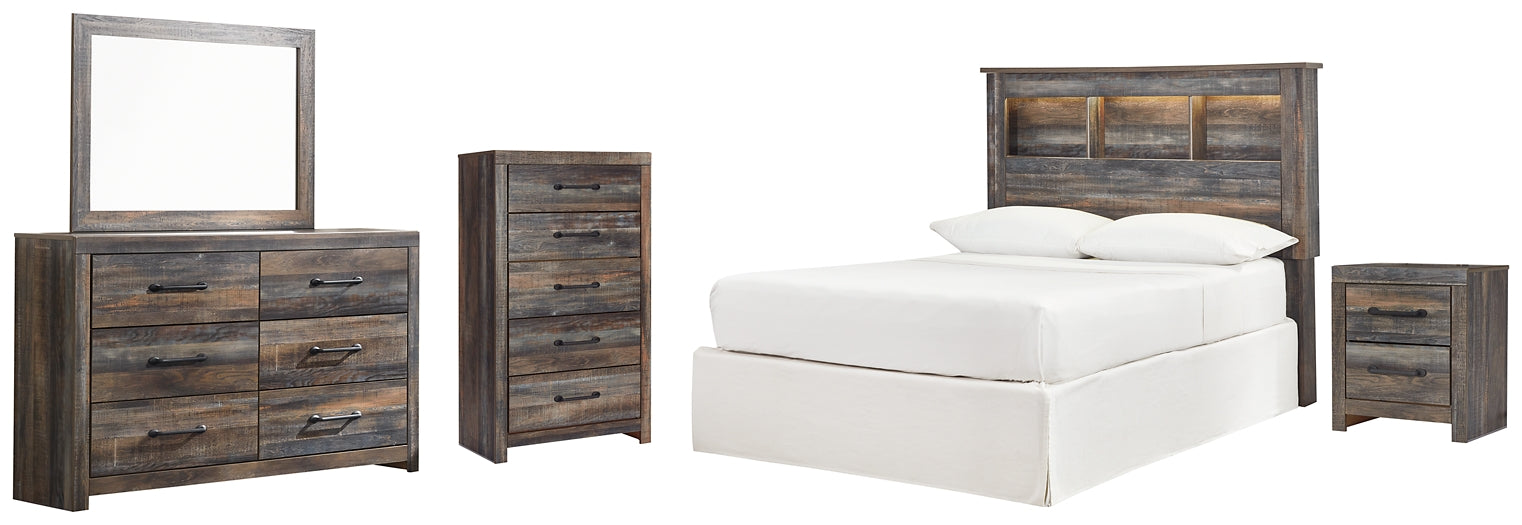 Drystan Full Bookcase Headboard Bed with Mirrored Dresser, Chest and Nightstand Signature Design by Ashley®