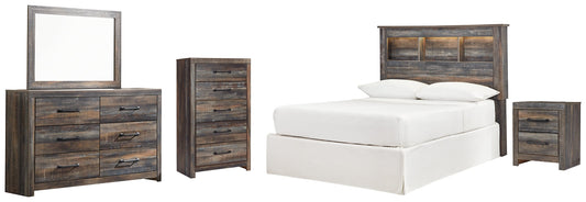 Drystan Full Bookcase Headboard Bed with Mirrored Dresser, Chest and Nightstand Signature Design by Ashley®