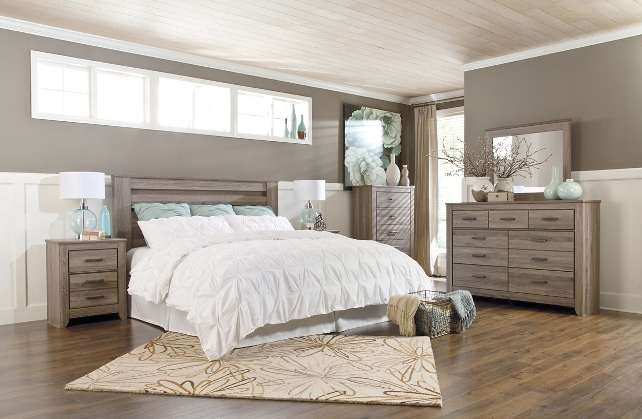 Zelen / Panel Headboard With Mirrored Dresser, Chest And Nightstand Signature Design by Ashley®