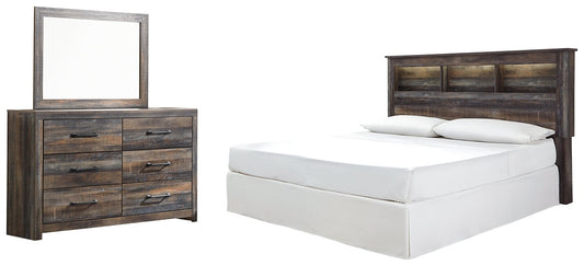 Drystan King/California King Bookcase Headboard Bed with Mirrored Dresser Signature Design by Ashley®