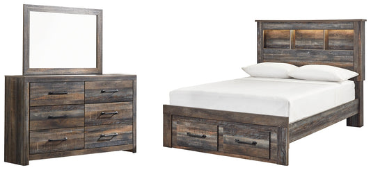 Drystan Full Bookcase Bed with 2 Storage Drawers with Mirrored Dresser Signature Design by Ashley®