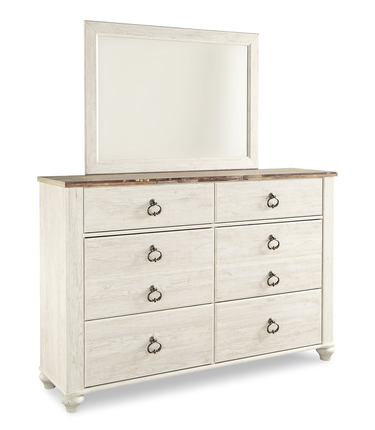 Willowton  Sleigh Bed With Mirrored Dresser Signature Design by Ashley®