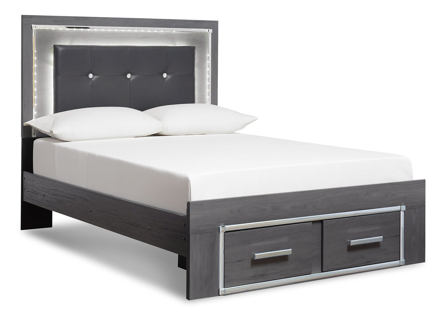 Lodanna Queen Panel Bed with 2 Storage Drawers with Mirrored Dresser Signature Design by Ashley®