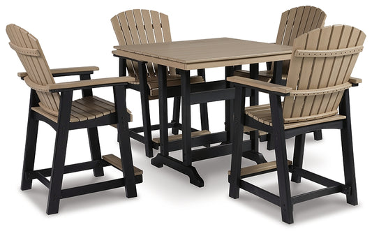 Fairen Trail Outdoor Counter Height Dining Table and 4 Barstools Signature Design by Ashley®