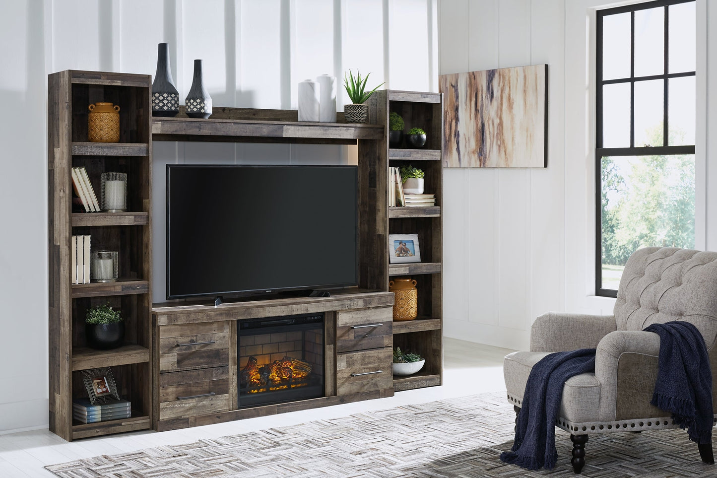 Derekson 4-Piece Entertainment Center with Electric Fireplace Signature Design by Ashley®